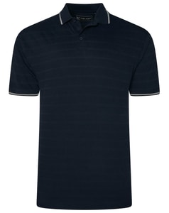 KAM Textured Tipped Polo Shirt Carbon